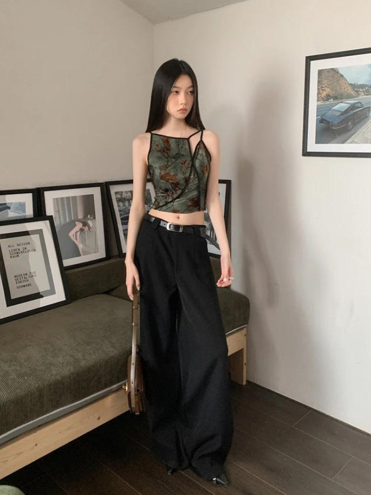 Stylish Work Outfits, Outfit Summer Ideas Fairycore Floral Asymmetric Top