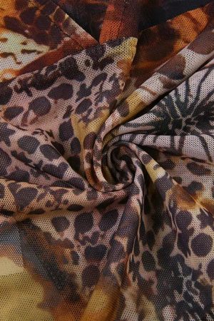 Stylish Work Outfits, Outfit Summer Ideas Fairycore Floral Mesh Top