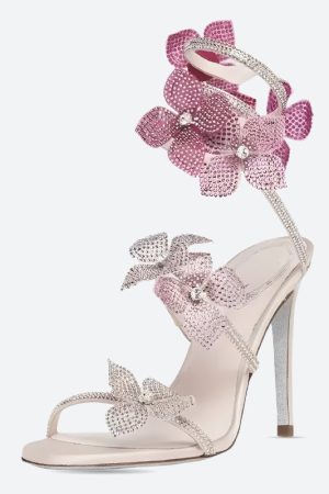 Stylish Work Outfits, Outfit Summer Ideas Fairycore Floral Rhinestone Heels
