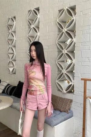 Stylish Work Outfits, Outfit Summer Ideas Fairycore Floral Ruffled Cuff Top