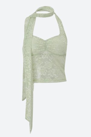 Stylish Work Outfits, Outfit Summer Ideas Fairycore Lace Halter Top