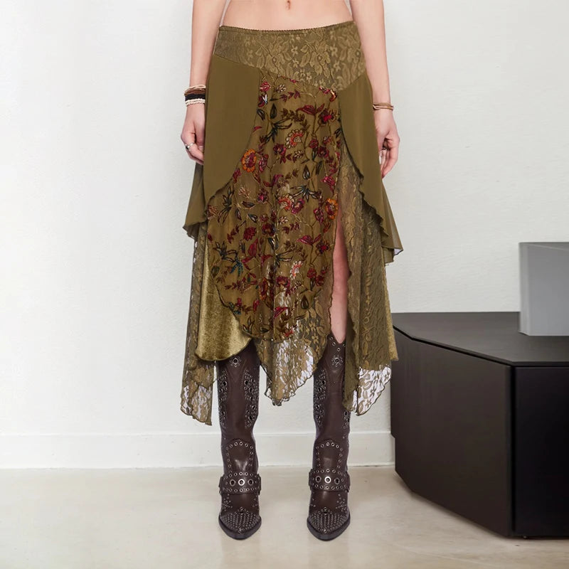 Stylish Work Outfits, Outfit Summer Ideas Fairycore Layered Midi Skirt