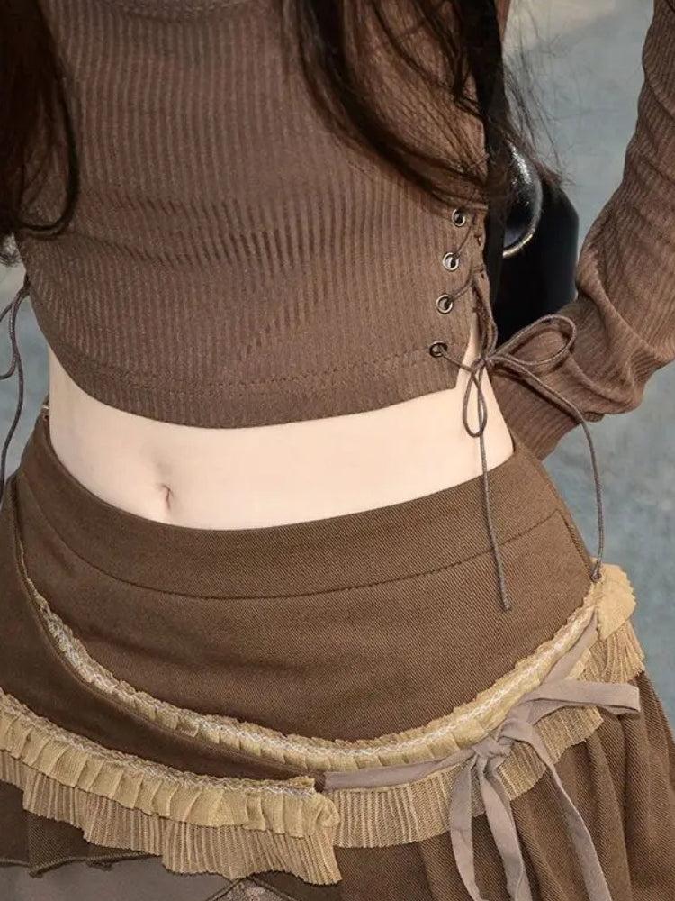 Stylish Work Outfits, Outfit Summer Ideas Fairycore Patchwork Mini Skirt Stylish Work Outfits, Outfit Summer Ideas Fairycore Patchwork Mini Skirt