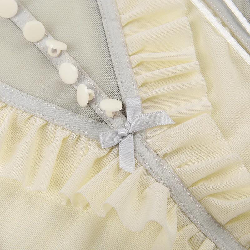 Stylish Work Outfits, Outfit Summer Ideas Fairycore Ruffled Mesh Corset Top Stylish Work Outfits, Outfit Summer Ideas Fairycore Ruffled Mesh Corset Top