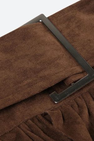 Stylish Work Outfits, Outfit Summer Ideas Fairycore Suede Mini Skirt