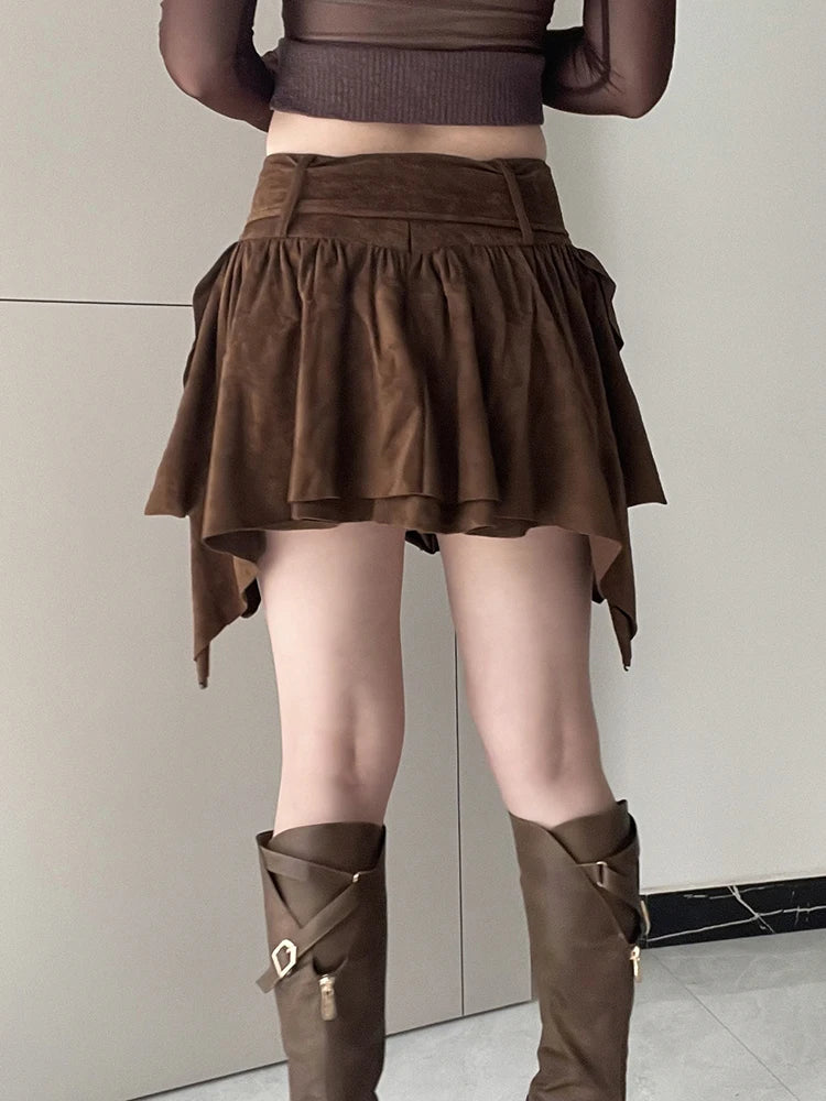 Stylish Work Outfits, Outfit Summer Ideas Fairycore Suede Mini Skirt Stylish Work Outfits, Outfit Summer Ideas Fairycore Suede Mini Skirt
