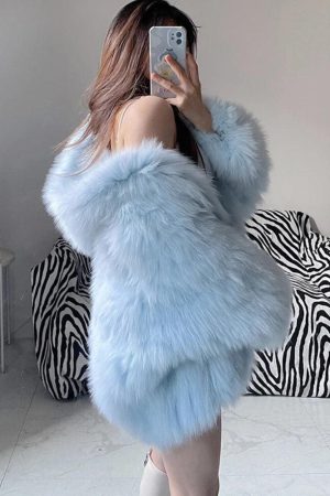 Stylish Work Outfits, Outfit Summer Ideas Faux Fur Hooded Jacket