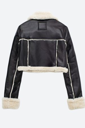 Stylish Work Outfits, Outfit Summer Ideas Faux Fur Lined Biker Jacket