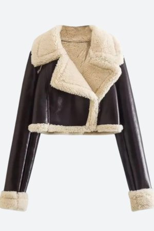 Stylish Work Outfits, Outfit Summer Ideas Faux Fur Lined Biker Jacket