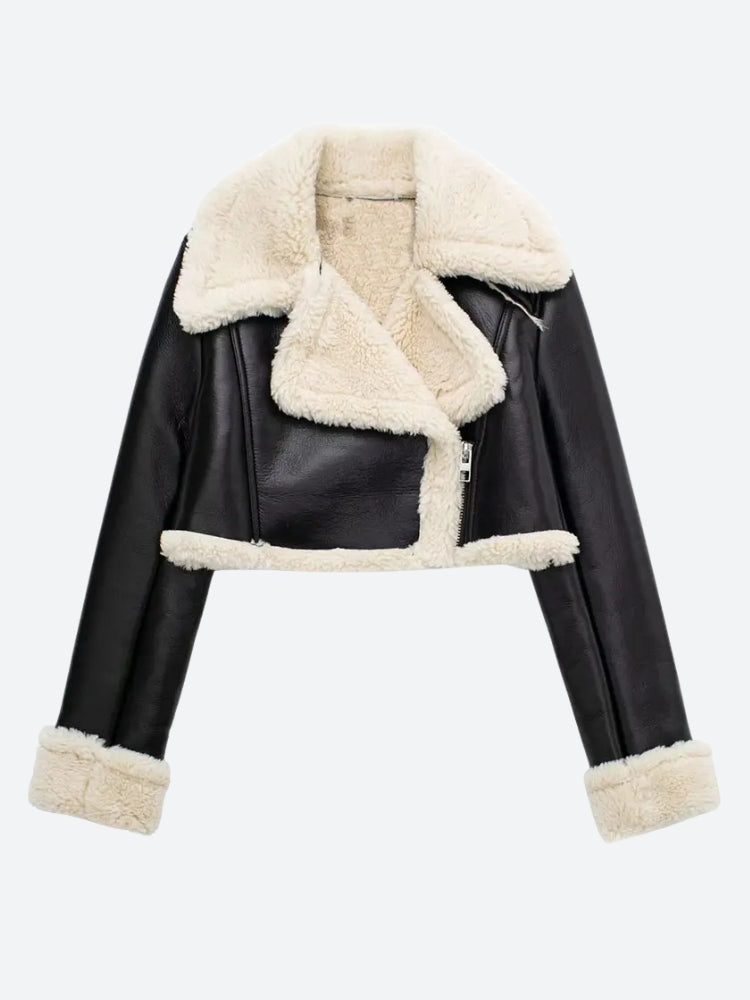 Stylish Work Outfits, Outfit Summer Ideas Faux Fur Lined Biker Jacket Stylish Work Outfits, Outfit Summer Ideas Faux Fur Lined Biker Jacket