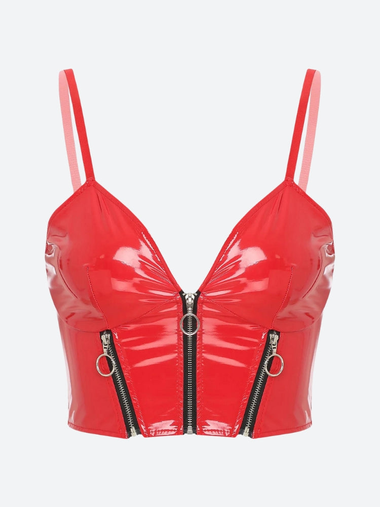 Stylish Work Outfits, Outfit Summer Ideas Faux Leather Bustier Crop Top Stylish Work Outfits, Outfit Summer Ideas Faux Leather Bustier Crop Top