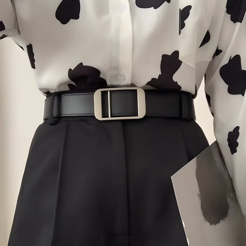 Stylish Work Outfits, Outfit Summer Ideas Faux Leather Classic Belt