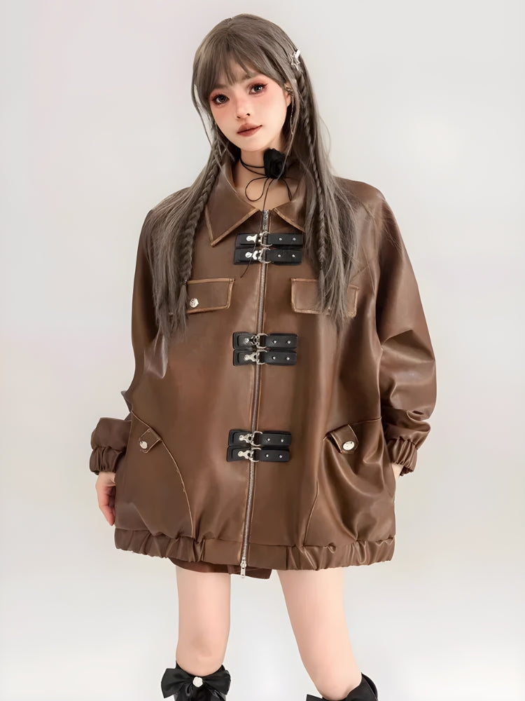 Stylish Work Outfits, Outfit Summer Ideas Faux Leather Oversized Jacket Stylish Work Outfits, Outfit Summer Ideas Faux Leather Oversized Jacket