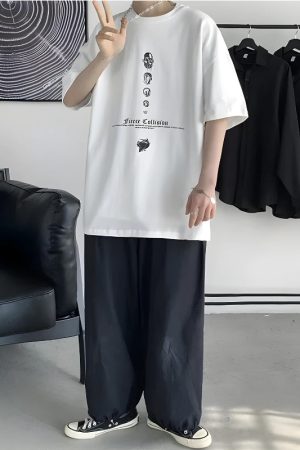 Stylish Work Outfits, Outfit Summer Ideas Fierce Collision Oversized Tee