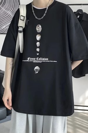 Stylish Work Outfits, Outfit Summer Ideas Fierce Collision Oversized Tee