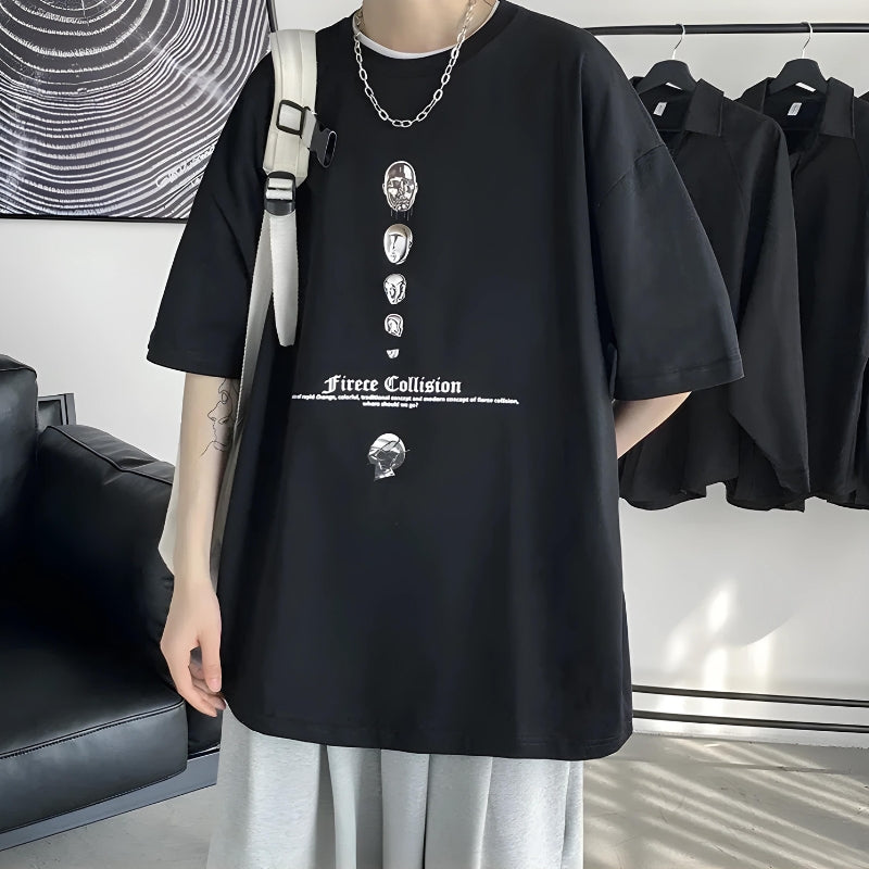 Stylish Work Outfits, Outfit Summer Ideas Fierce Collision Oversized Tee