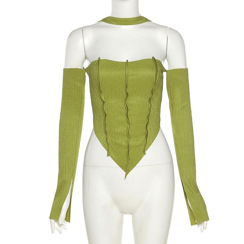 Stylish Work Outfits, Outfit Summer Ideas Flare Sleeved Halter Top Stylish Work Outfits, Outfit Summer Ideas Flare Sleeved Halter Top