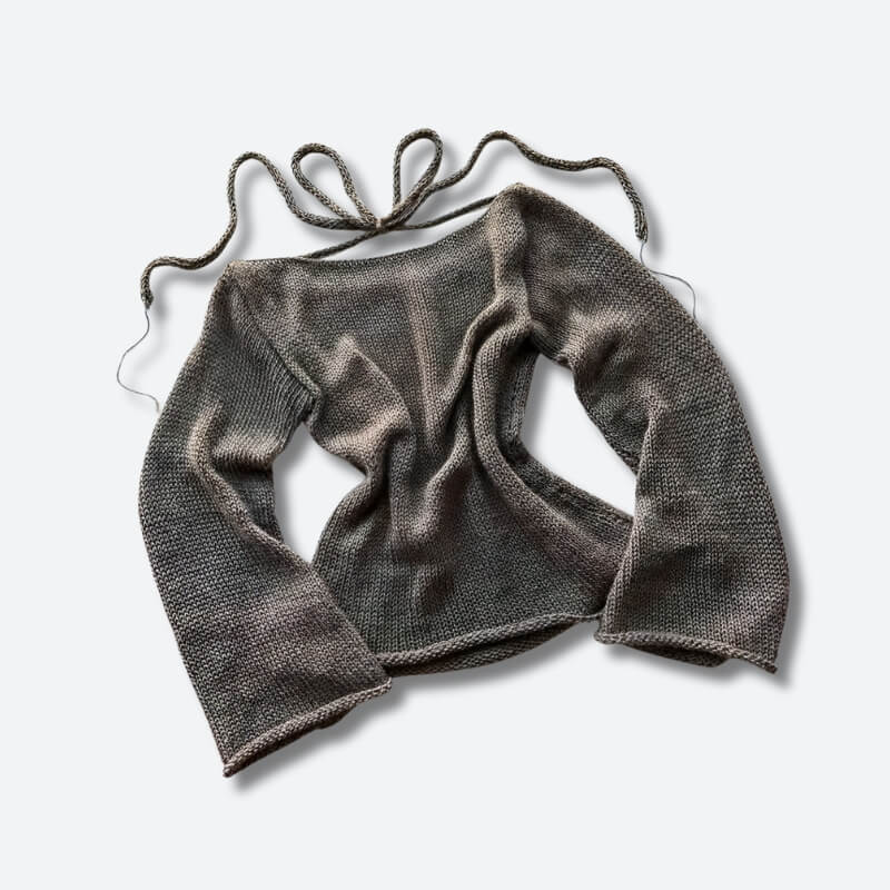 Stylish Work Outfits, Outfit Summer Ideas Flare Sleeved Knit Backless Top Stylish Work Outfits, Outfit Summer Ideas Flare Sleeved Knit Backless Top