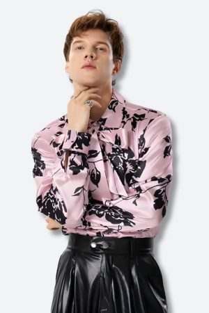 Stylish Work Outfits, Outfit Summer Ideas Floral Neck Tie Satin Top