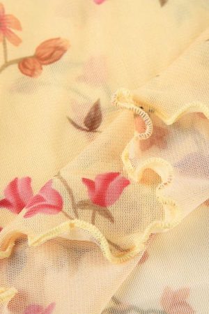 Stylish Work Outfits, Outfit Summer Ideas Floral Open Back Mesh Top