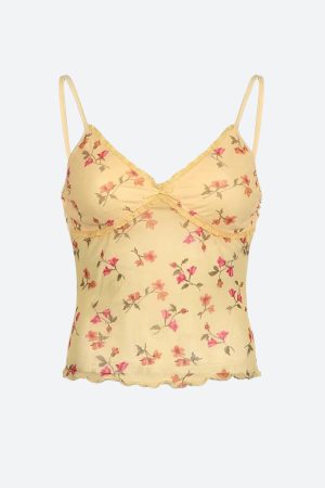 Stylish Work Outfits, Outfit Summer Ideas Floral Open Back Mesh Top