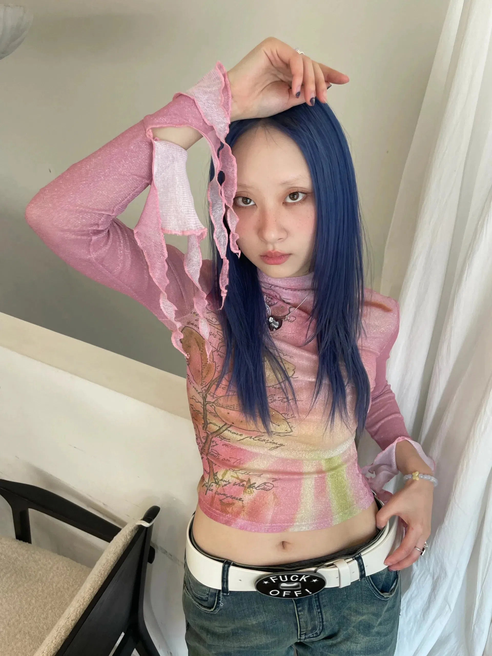 Stylish Work Outfits, Outfit Summer Ideas Floral Ruffled Cuffs Top Stylish Work Outfits, Outfit Summer Ideas Floral Ruffled Cuffs Top