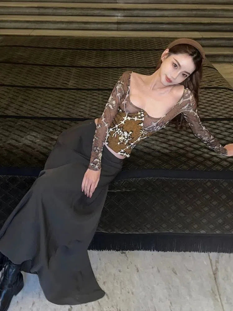 Stylish Work Outfits, Outfit Summer Ideas Floral Square Neck Corset Top Stylish Work Outfits, Outfit Summer Ideas Floral Square Neck Corset Top