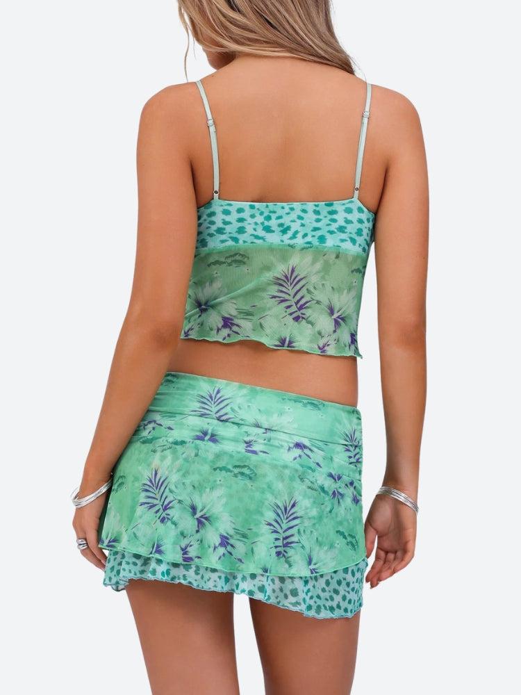 Stylish Work Outfits, Outfit Summer Ideas Floral Top & Mini Skirt Two Piece Set Stylish Work Outfits, Outfit Summer Ideas Floral Top & Mini Skirt Two Piece Set