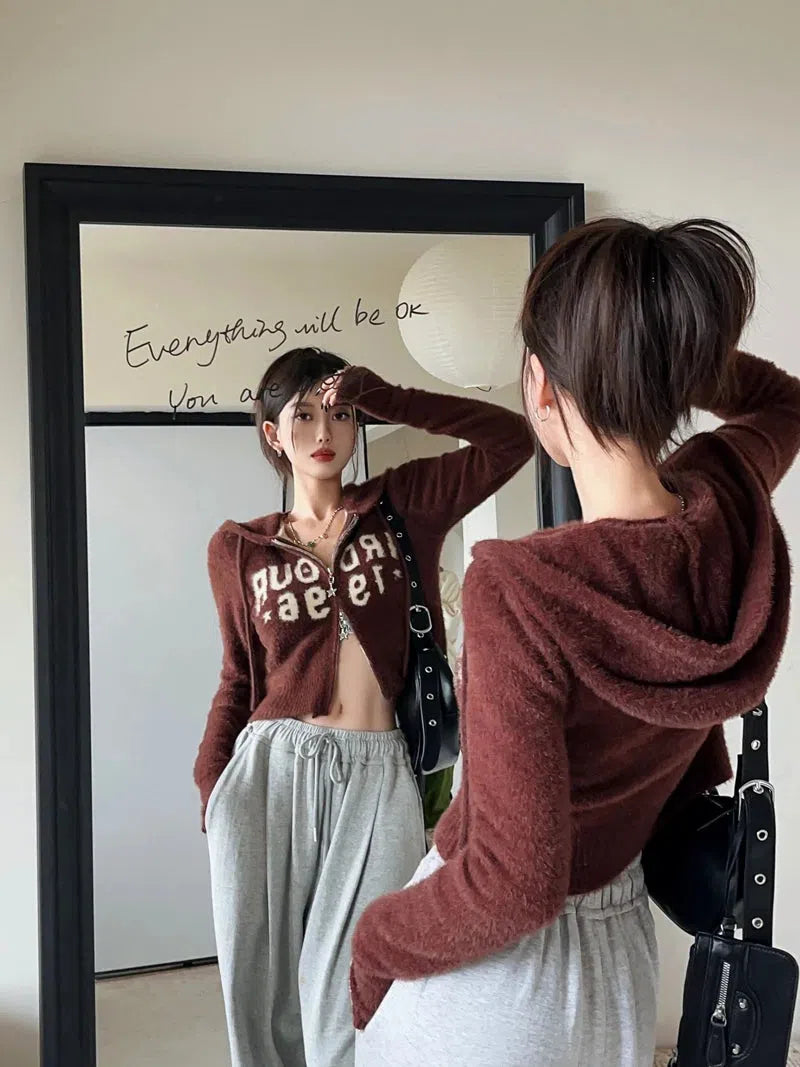 Stylish Work Outfits, Outfit Summer Ideas Fluffy Double Zip-Up Hoodie Stylish Work Outfits, Outfit Summer Ideas Fluffy Double Zip-Up Hoodie