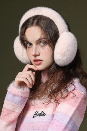 Stylish Work Outfits, Outfit Summer Ideas Fluffy Earmuffs