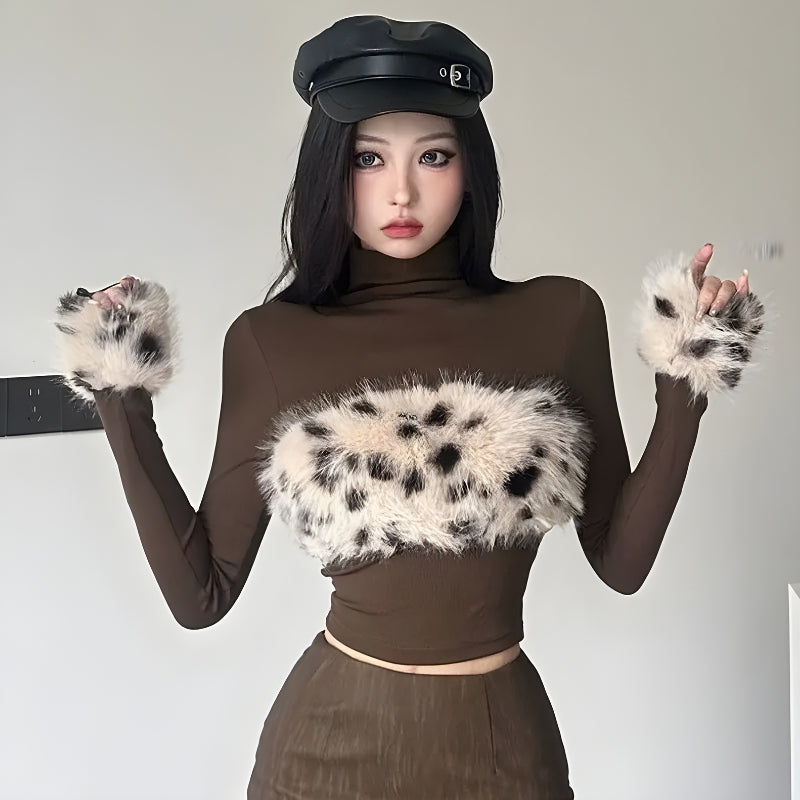 Stylish Work Outfits, Outfit Summer Ideas Fluffy Leopard Top