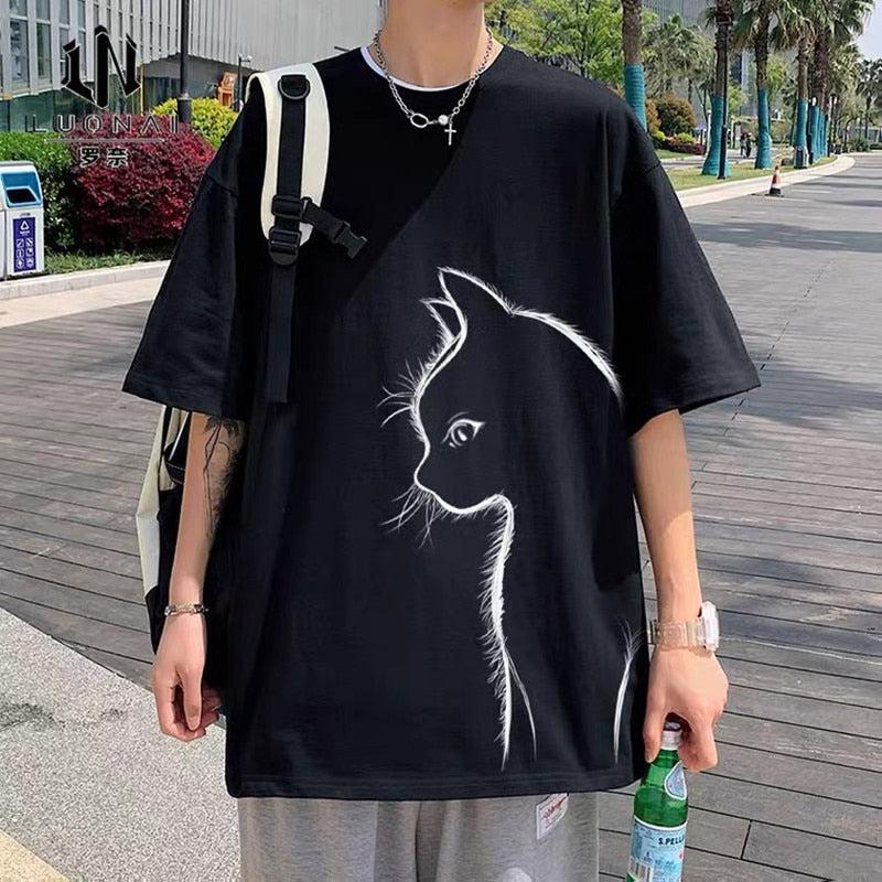 Stylish Work Outfits, Outfit Summer Ideas Front Printed Cat Tee