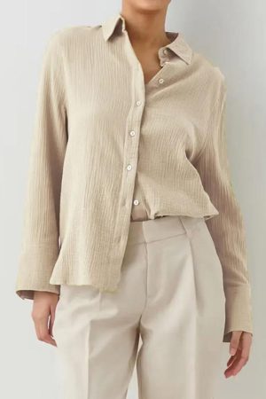 Stylish Work Outfits, Outfit Summer Ideas Gauze Shirt