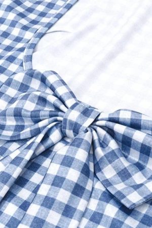 Stylish Work Outfits, Outfit Summer Ideas Gingham Bow Backless Top