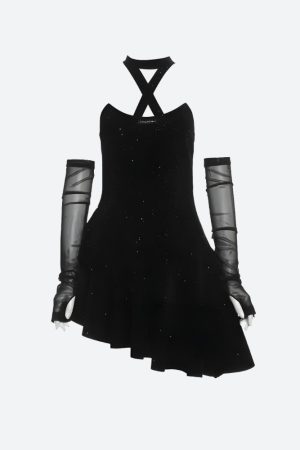 Stylish Work Outfits, Outfit Summer Ideas Glitter Asymmetric Mini Dress