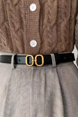 Stylish Work Outfits, Outfit Summer Ideas Golden Buckle Skinny Belt