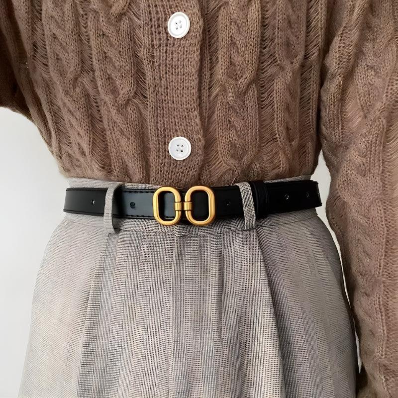 Stylish Work Outfits, Outfit Summer Ideas Golden Buckle Skinny Belt