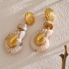 Stylish Work Outfits, Outfit Summer Ideas Golden Seashell Earrings