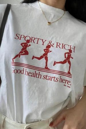 Stylish Work Outfits, Outfit Summer Ideas Good Health Starts Sport Graphic Tee