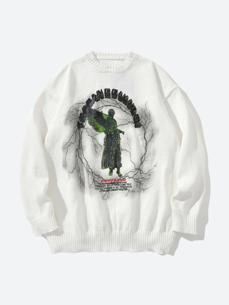 Stylish Work Outfits, Outfit Summer Ideas Goth Angel Knitted Sweater Stylish Work Outfits, Outfit Summer Ideas Goth Angel Knitted Sweater