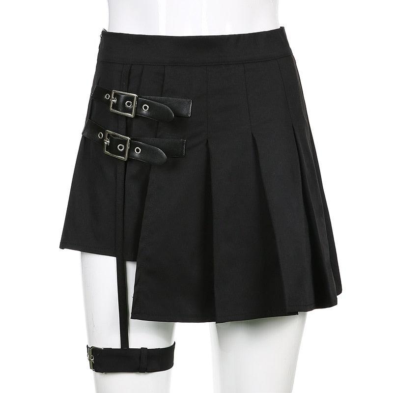 Stylish Work Outfits, Outfit Summer Ideas Goth Belt Detail Mini Skirt Stylish Work Outfits, Outfit Summer Ideas Goth Belt Detail Mini Skirt