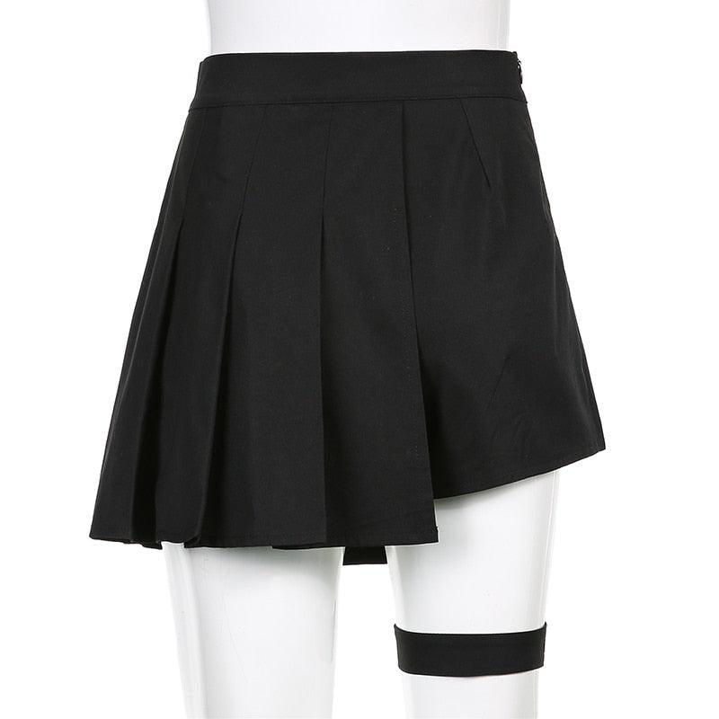 Stylish Work Outfits, Outfit Summer Ideas Goth Belt Detail Mini Skirt Stylish Work Outfits, Outfit Summer Ideas Goth Belt Detail Mini Skirt