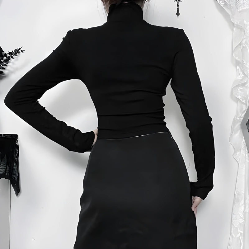 Stylish Work Outfits, Outfit Summer Ideas Goth Cross Cut Out Top Stylish Work Outfits, Outfit Summer Ideas Goth Cross Cut Out Top