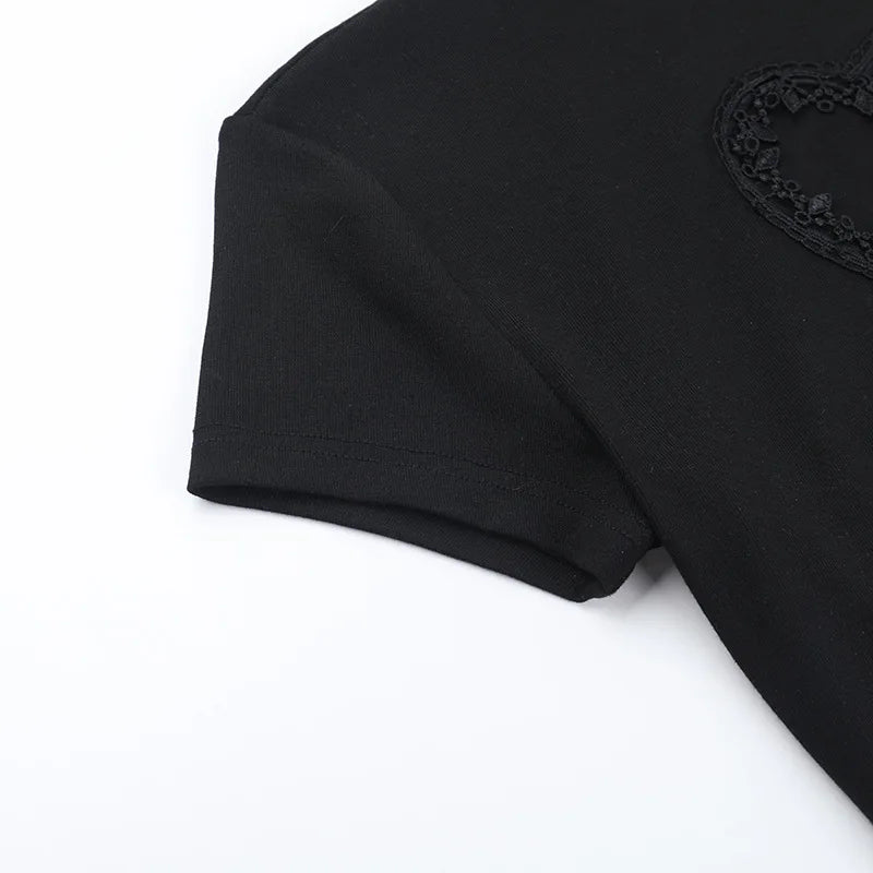 Stylish Work Outfits, Outfit Summer Ideas Goth Heart & Cross Top Stylish Work Outfits, Outfit Summer Ideas Goth Heart & Cross Top