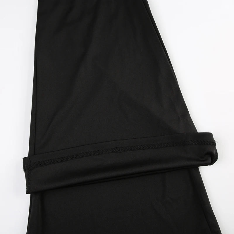 Stylish Work Outfits, Outfit Summer Ideas Goth Ruched Flower Flare Pants Stylish Work Outfits, Outfit Summer Ideas Goth Ruched Flower Flare Pants