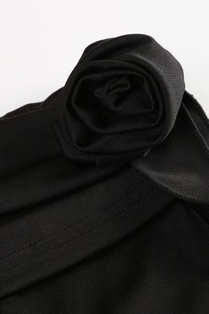 Stylish Work Outfits, Outfit Summer Ideas Goth Ruched Flower Flare Pants