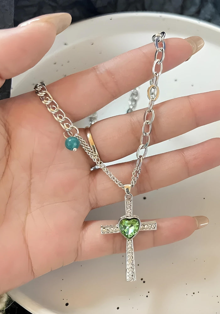 Stylish Work Outfits, Outfit Summer Ideas Goth Shiny Heart Cross Necklace Stylish Work Outfits, Outfit Summer Ideas Goth Shiny Heart Cross Necklace