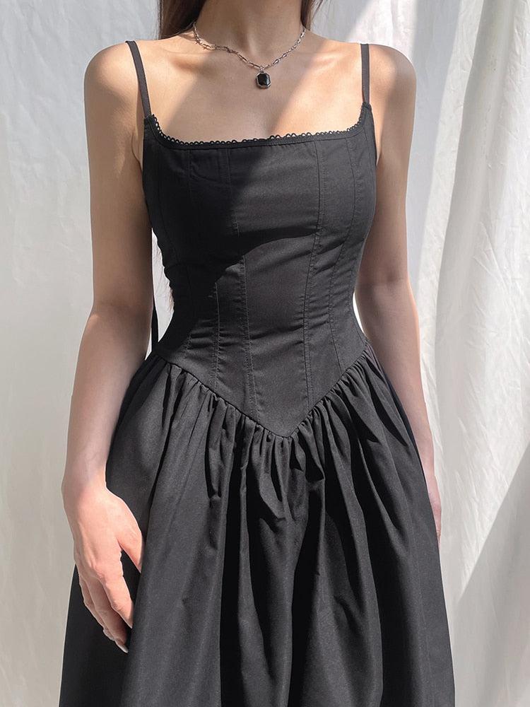 Stylish Work Outfits, Outfit Summer Ideas Goth Strap Maxi Dress Stylish Work Outfits, Outfit Summer Ideas Goth Strap Maxi Dress