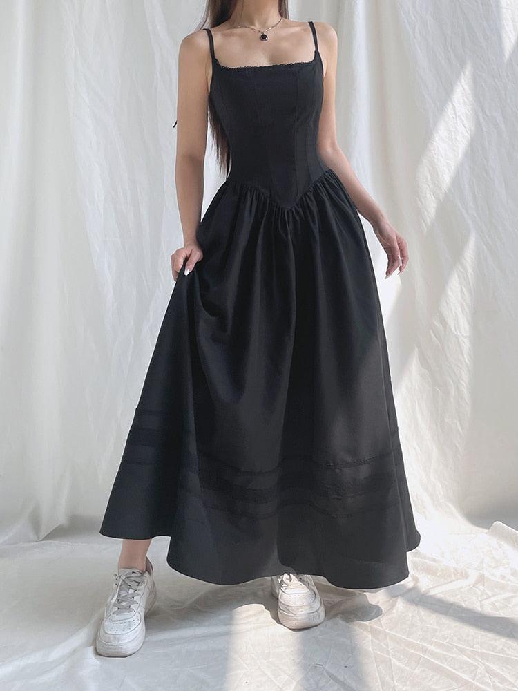 Stylish Work Outfits, Outfit Summer Ideas Goth Strap Maxi Dress Stylish Work Outfits, Outfit Summer Ideas Goth Strap Maxi Dress