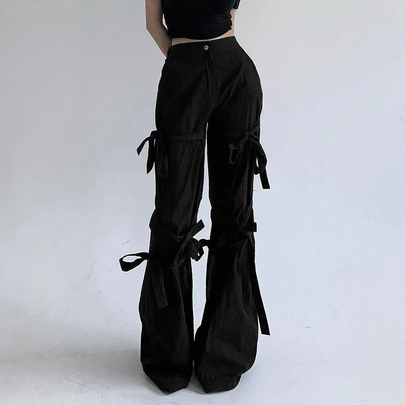 Stylish Work Outfits, Outfit Summer Ideas Gothic Lace Up Flare Pants Stylish Work Outfits, Outfit Summer Ideas Gothic Lace Up Flare Pants